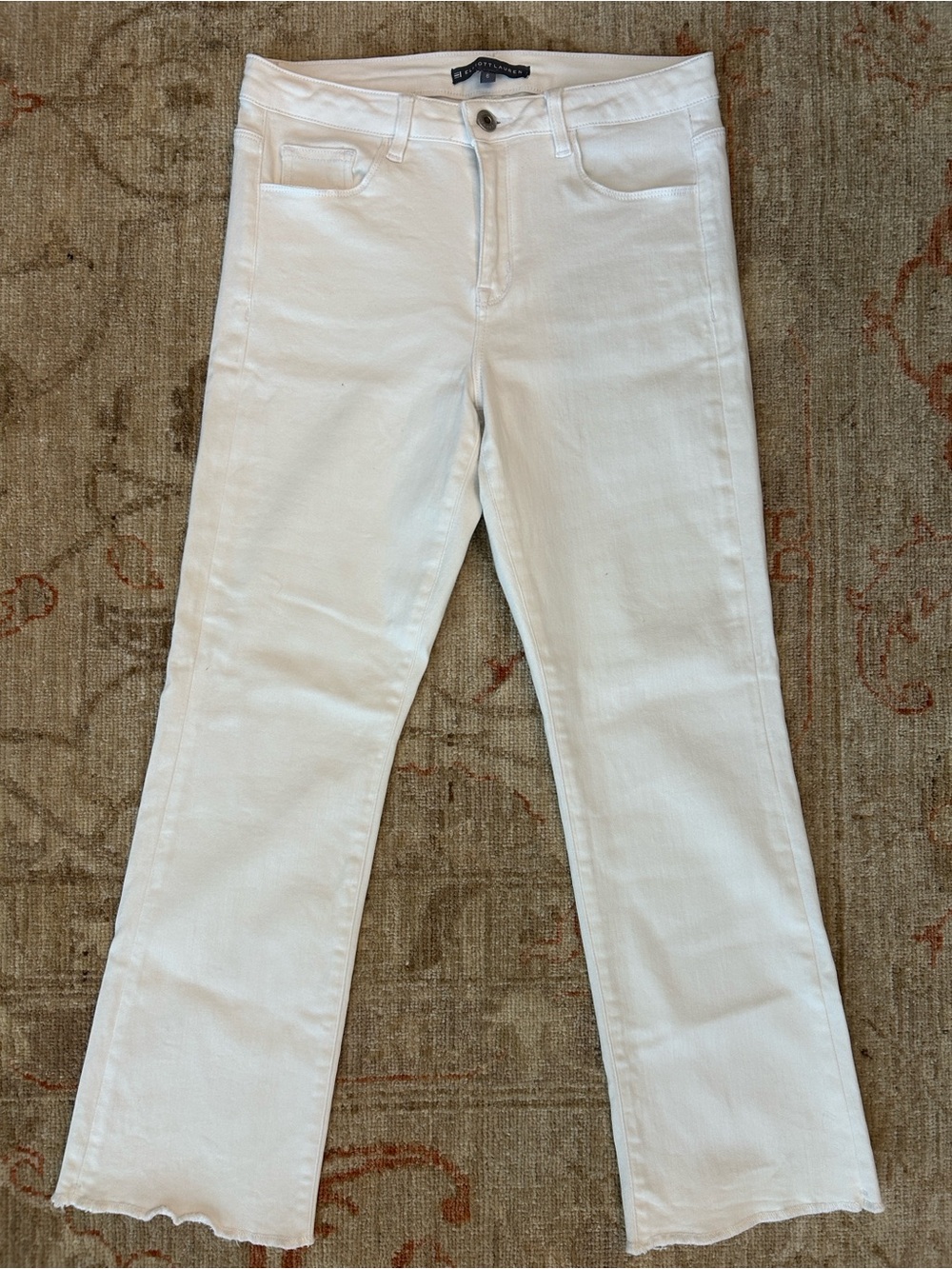 Elliott Lauren White Straight-Leg Jeans